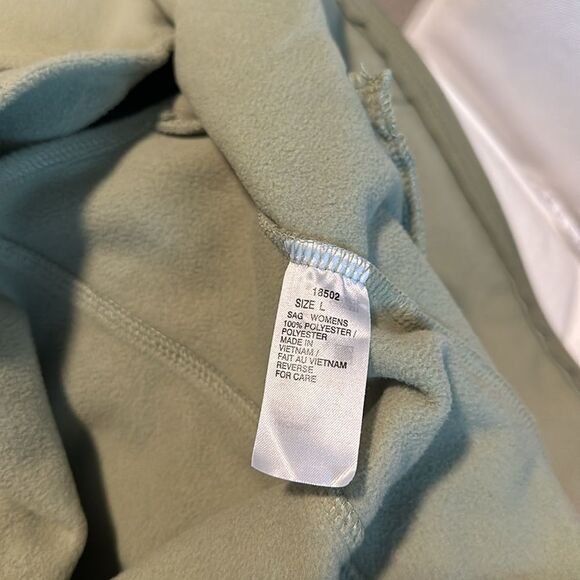 Sz L Woolrich fleece vest sage green full zip pockets - Picture 9 of 9